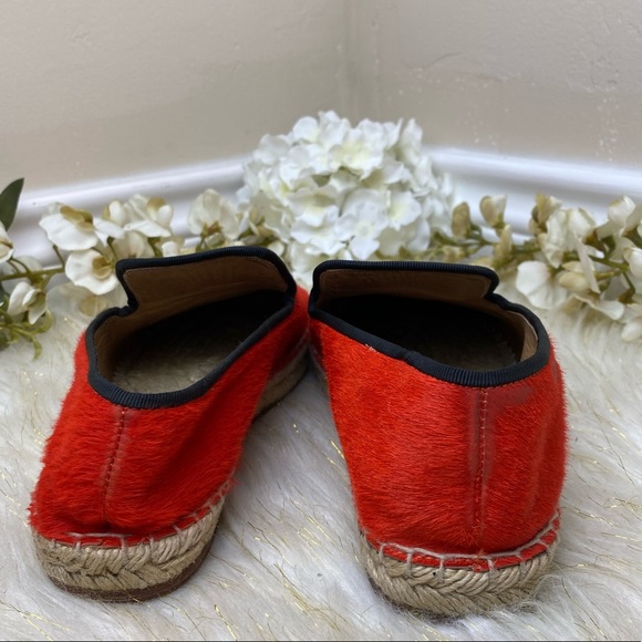 Celine Red Pony Hair Slip On Espadrille Flats Sz 38 - Picture 2 of 7
